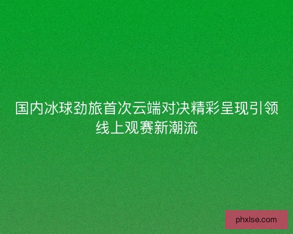 国内冰球劲旅首次云端对决精彩呈现引领线上观赛新潮流